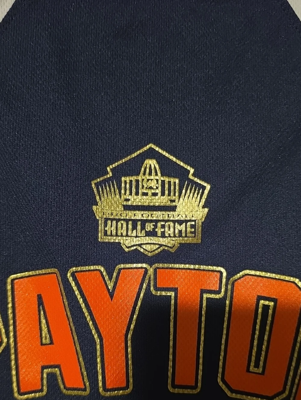 Payton Bears Hall Of Fame Football Jersey Orange Navy Gold Womens Medium